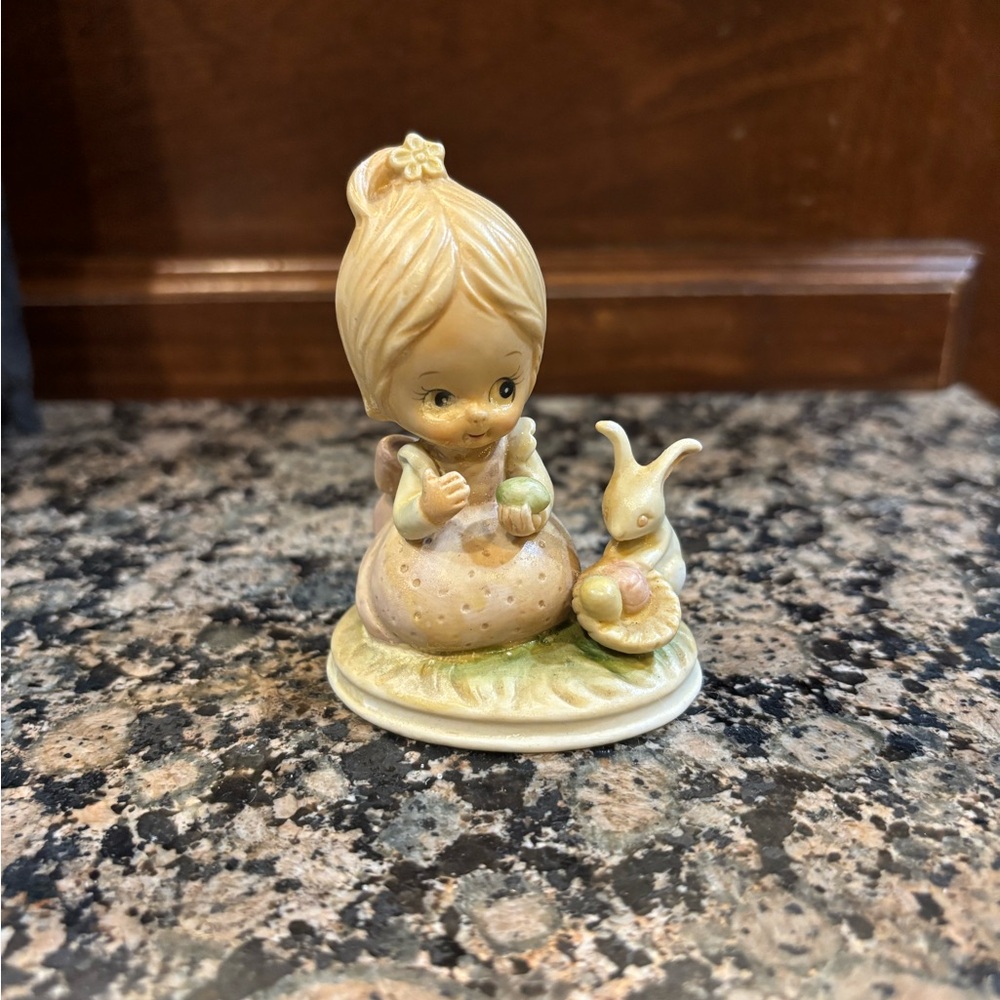 Lefton China Charming Ceramic Figurine with Rabbit